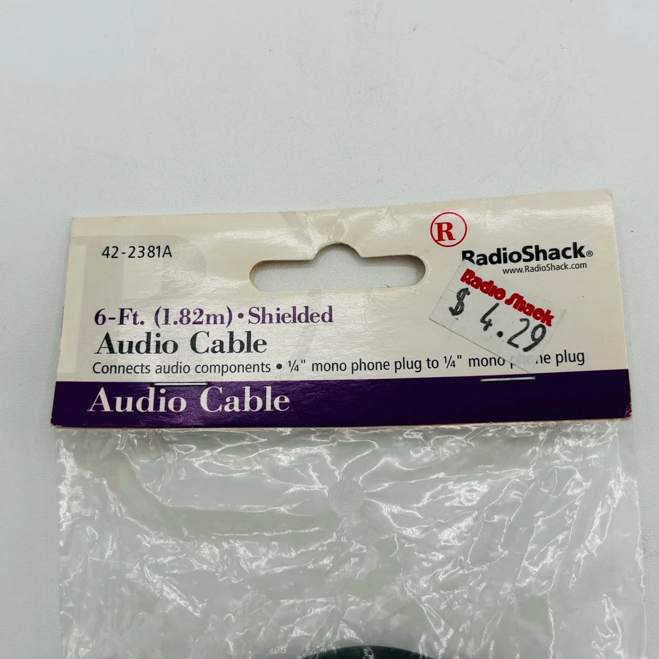 RadioShack 6 ft. Shielded Audio Cable, 1/4" Mono - Image 3 of 4