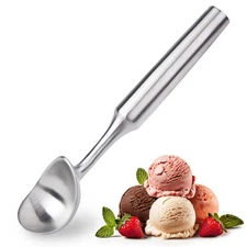 Ice Cream Scoop Stainless Steel. Ice Cream Scooper, Heavy Duty, Seamless Desi...