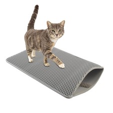 Cat Litter Mat - 24x15-Inch Waterproof Litter Box Mat with Dual-Layer Honeyco...