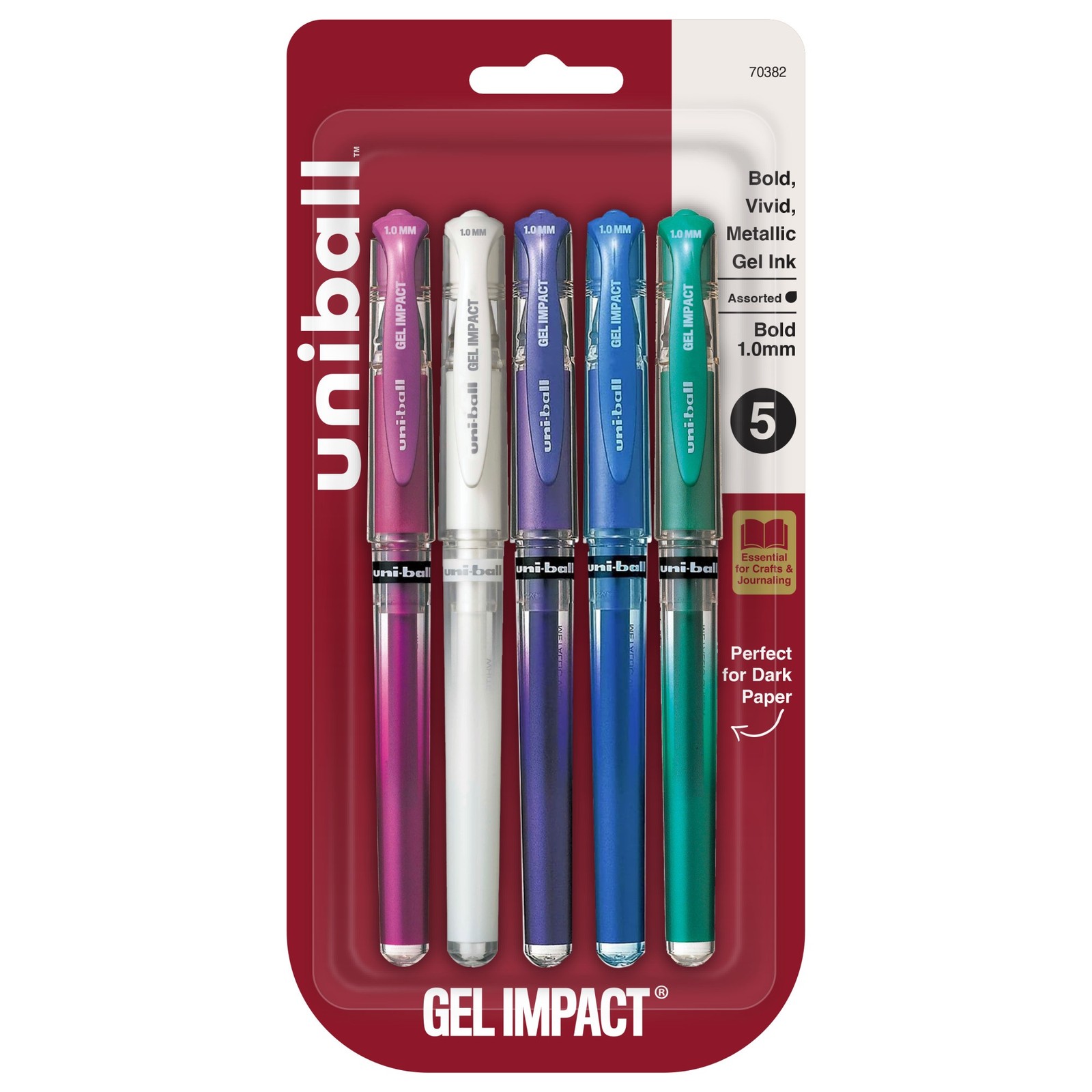 Uni-Ball Signo Metallic Bold Point Gel Impact Pens 5/Pkg-Assorted Colors