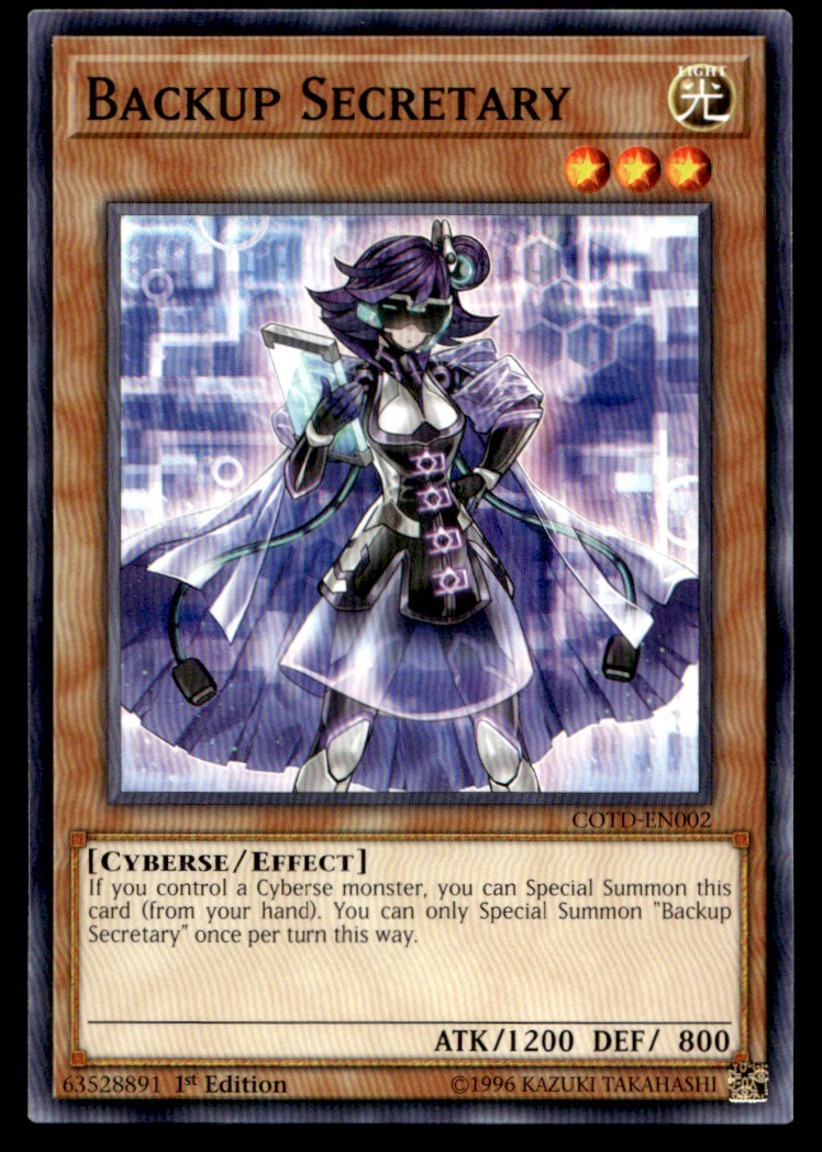 Backup Secretary - COTD-EN002 - 1st Edition - YuGiOh | Buy 1 Get 2 Free