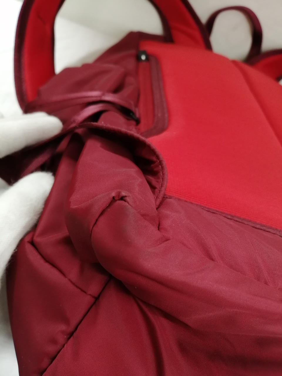 CAPE BACKPACK Model RED Missing Handle Stain PORT… - image 11