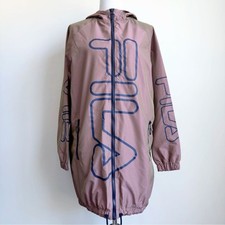 Fila Tatiana Long Wind Jacket Womens Size Medium Pink Shadow Reflective NWT New