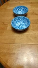 Stangl Town & Country Blue Cereal Bowls 5.5" (2pcs) Spongeware Vintage