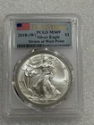 2018 (W) Silver Eagle PCGS MS69 First Strike Flag Label ~ NO SPOTS ~ Struck @ WP