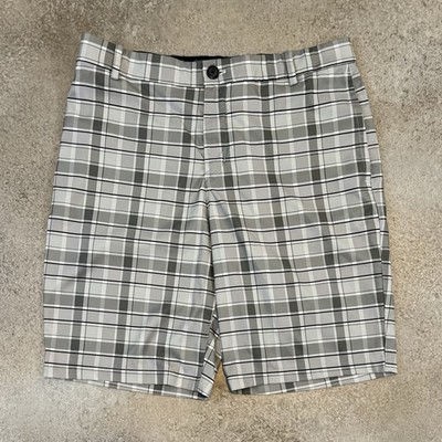 Nike Flex Preformance Dri Fit Golf Shorts Men s 34 Gray Plaid Athletic C19803