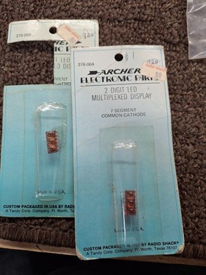 Archer Radio Shack 276-064 2-Digit LED Display Lot of 2