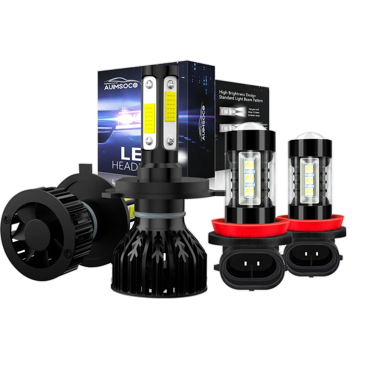 Combo 4x 9003+H11 LED Car Light Lamps For Toyota Yaris iA 2017-2018 Super Bright