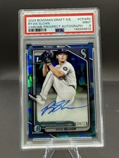 2024 Bowman Chrome Draft Sapphire Ryan Sloan 1st Auto /199 PSA 9 Mariners