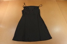 H M Divided Womens Size Medium Black Satin Cowl Neck Tie Detail Slip Dress NWT