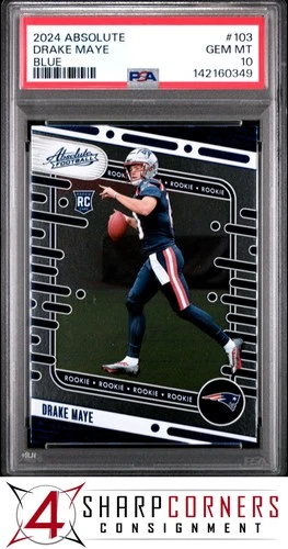 2024 PANINI ABSOLUTE BLUE #103 DRAKE MAYE RC PSA 10
