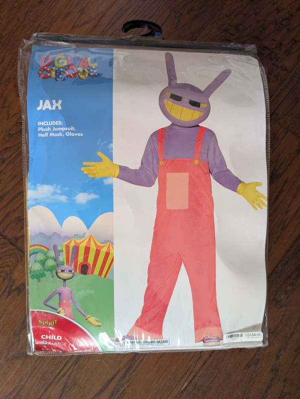 The Amazing Digital Circus JAX Child Costume 14-16 XL TADC Spirit Halloween