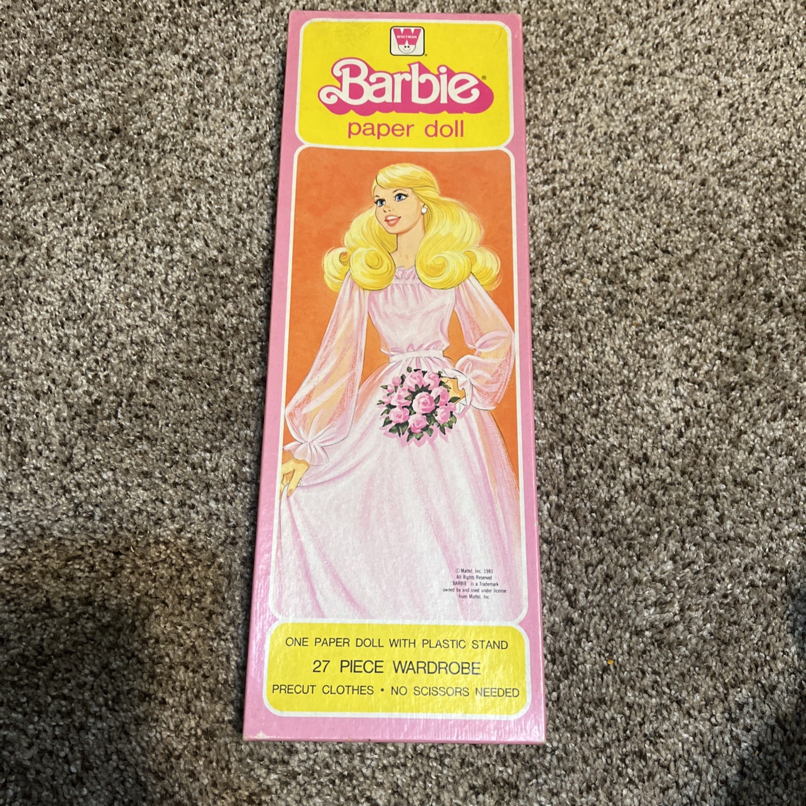 Vintage Mattel 1981 9.5" Barbie Paper Doll