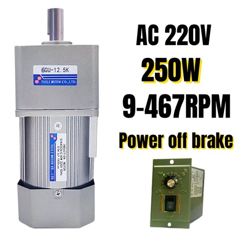 Motore Riduttore Ingranaggio 220V AC Con Regolatore Velocità Freno Velocità Costante 250W - Foto 11 di 13