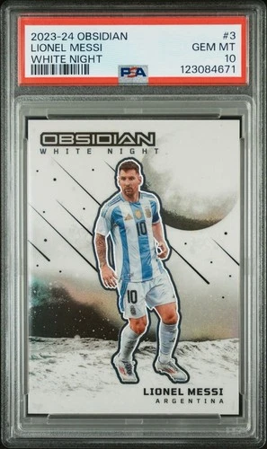 2023-24 Panini Obsidian Soccer #3 Lionel Messi White Night Case Hit PSA 10