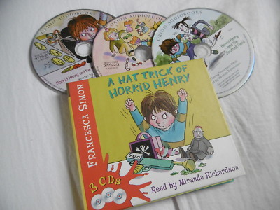 A HAT TRICK OF HORRID HENRY 3 CD AUDIOBOOK TIME MACHINE FOOTBALL FIEND CRACKER