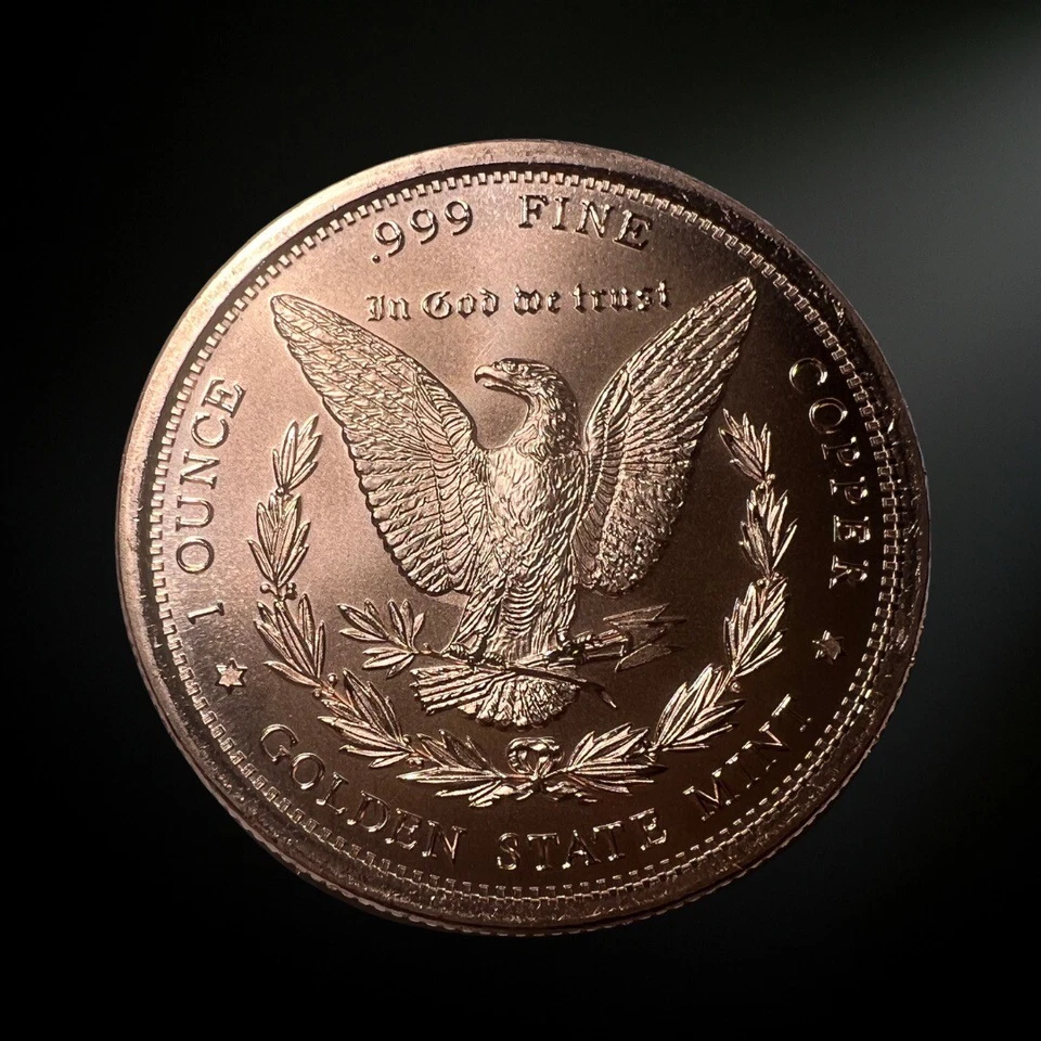 1 OZ Morgan Dollar Round .999  Copper Bullion Restrike (BU) - Image 2 of 3