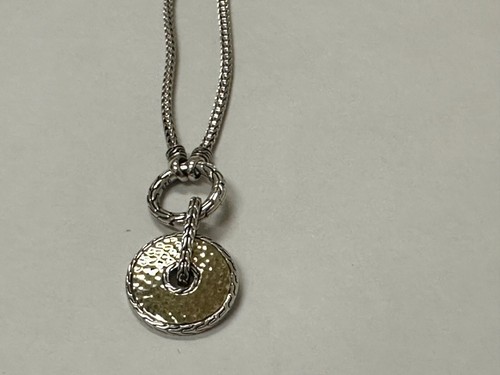 John Hardy Sterling Silver and Gold Disc Necklace