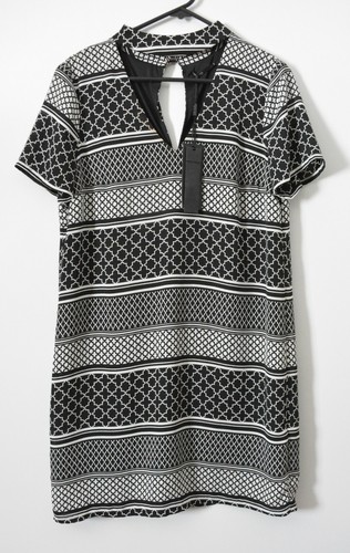 Tokito Dress Womens Size 8 Black White Short sleeve Shift - Picture 5 of 7