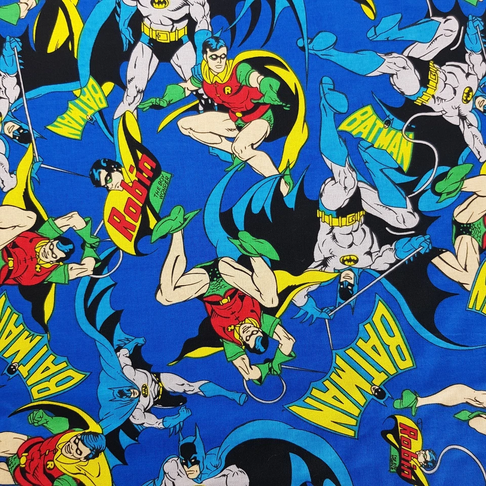 Manta de cuna para cochecito de bebé hecha a mano azul estampado de Batman punto Minky azul Foto 3 de 4