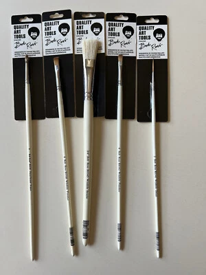 Bob Ross Wildlife & Floral Oil Painting Brush Set, 5 Piece