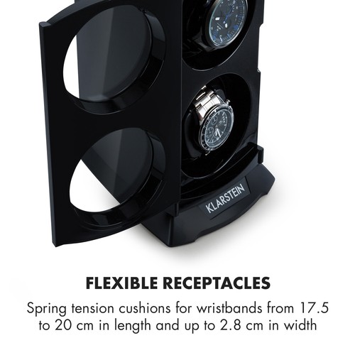 B-Ware Uhrenbeweger Watch Winder 2 Uhren Uhrenbox Schaukasten Vitrine LED schwar - Bild 4 von 12