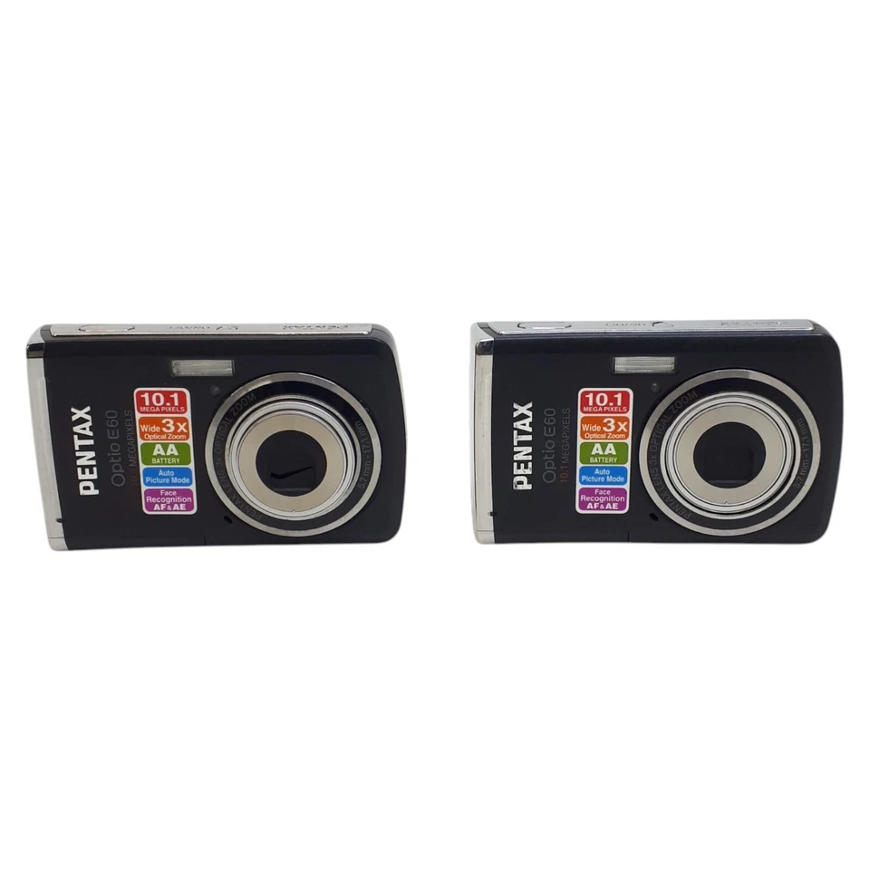 Pentax Optio E60 10.1MP 3x Zoom Digital Compact Camera Lens Error Lot of 2 E5539 - Image 4 of 4