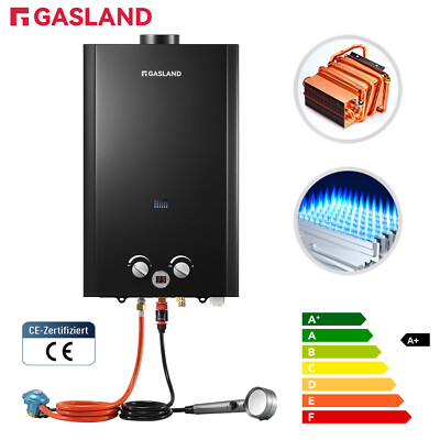 GASLAND 16L 32kW LPG Durchlauferhitzer Warmwasserbereiter Wasserspeicher Outdoor