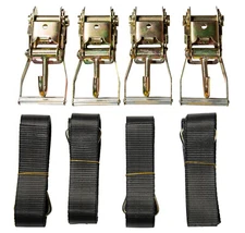 12pc Lasso Wheel Tow Truck Tie Down Axle Strap Ratchet J Finger Hook Tire Black