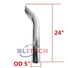 Bozz Chrome 5 Od Bull Horn Stack Truck Tube 24 Length Truck Exhaust Pipe