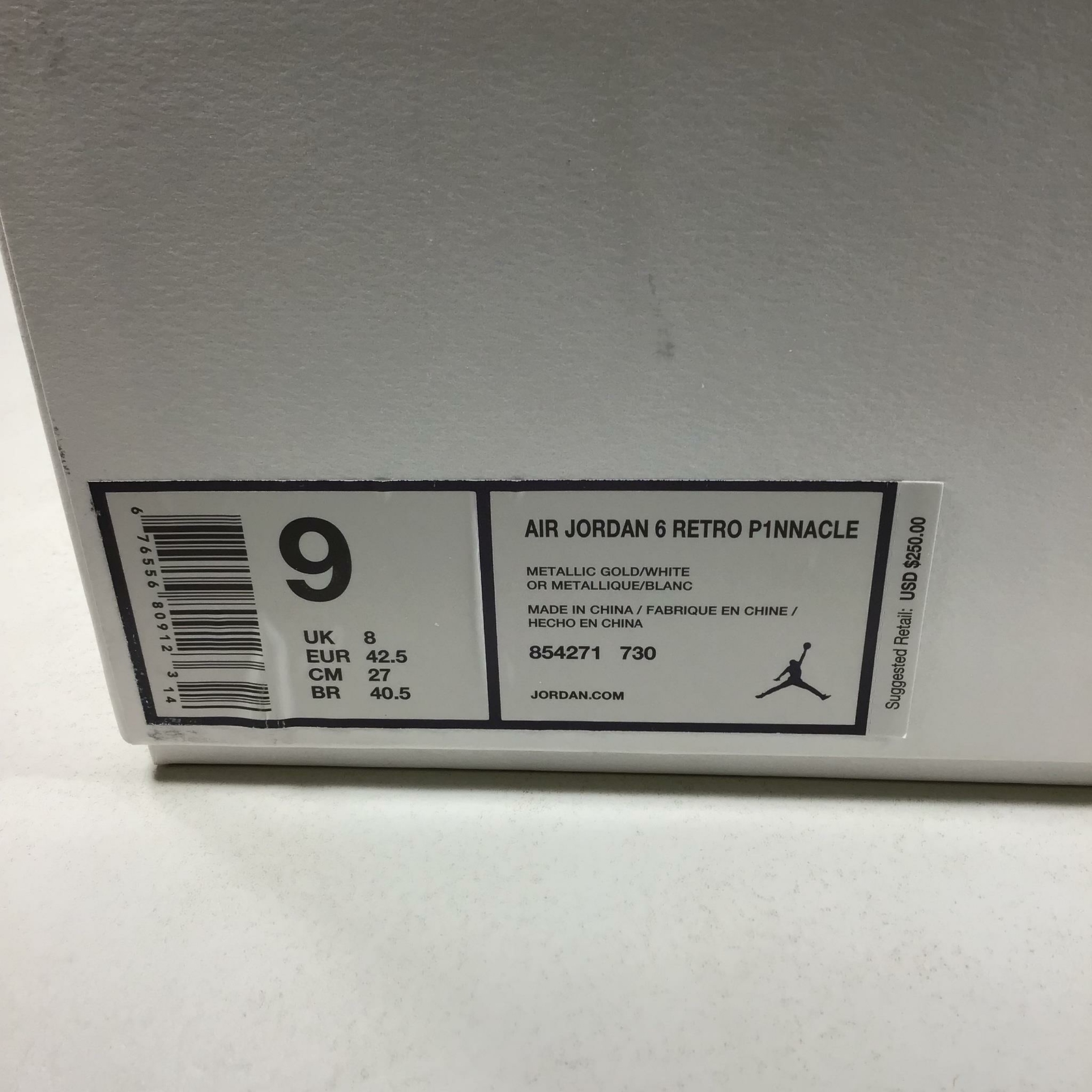2016 Air Jordan Jordan Jordan 6 Retro Pinnacle Metallic gold, White, 854271730 Sz. 9, NIB, J11 d185af 2016 Air Jordan Jordan Jordan 6 Retro Pinnacle Metallic gold, White, 854271730 Sz. 9, NIB, J11 d185af
