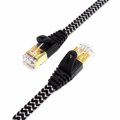 Tera Grand - CAT7 10 Gigabit Ethernet Ultra Flat Patch Cable 25 Ft Router PS3