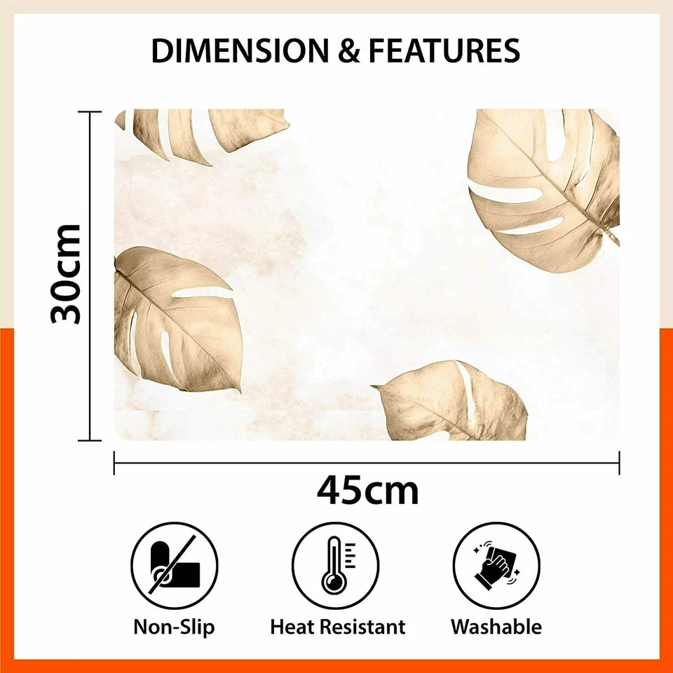 Table Placemats With Coasters for Home Dining Table Set of 6 US - Image 4 of 4