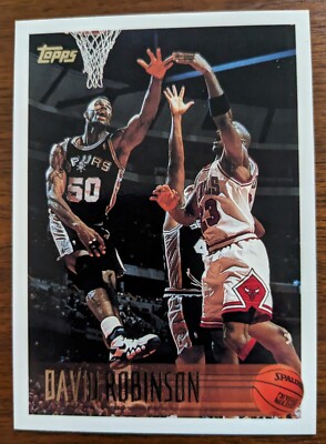 DAVID ROBINSON, 1996-97 TOPPS #80, w/MICHAEL JORDAN IN PIC
