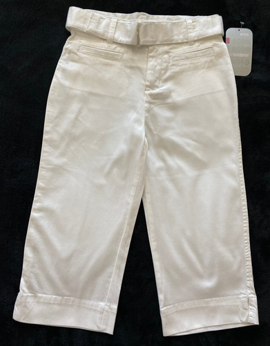 No Boundaries NoBo girls stretch White sateen capri pants size 10 - Picture 1 of 9
