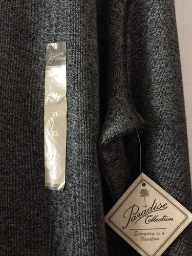 NWT Paradise Collection 1/2 Zip XL Cotton Gray Stretchy Mens Sweater Pullover - Picture 2 of 11