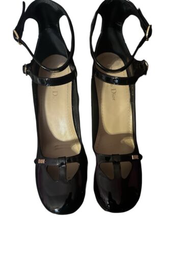 Scarpe Christian Dior 40/10 nere vernice tacco argento logo plateau usate in ottime condizioni! - Foto 3 di 21