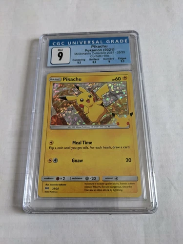Pikachu Confetti Holo CGC 9 Mint Graded Pokemon McDonald's 25th Anniversary