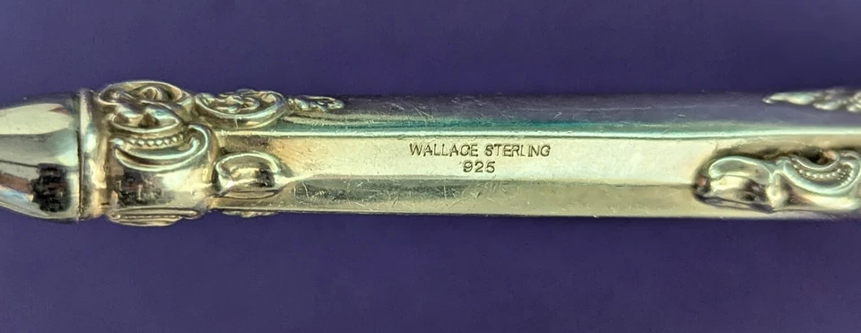 Wallace Grande Baroque Sterling Silver Pierced Serving Casserole Spoon 9.75 Long - Image 2 of 4
