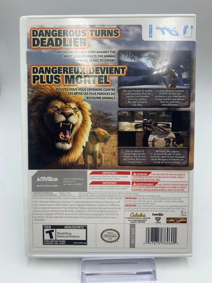 Cabela's Dangerous Hunts 2013 (Nintendo Wii, 2013) CIB Complete Mint Disc - Image 2 of 4