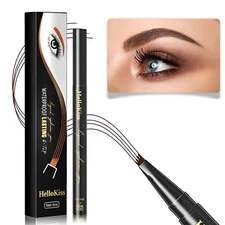 3D Eyebrow Tattoo Fork Pen Microblading 4Tip Brow Enhancer Waterproof Black