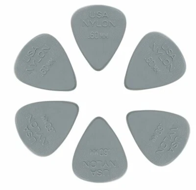 Jim Dunlop Standard Nylon .60mm Guitar Plectrums Six Pack Offer!
