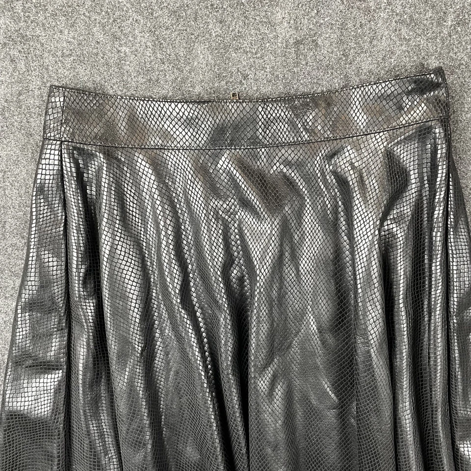 Юбка женская Ella Moss очень маленькая черная искусственная змеиная кожа с принтом расклешенная мини - Изображение 2 из 4