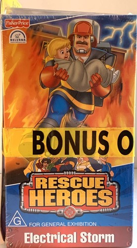 Rescue Heroes Bob Buoy Bonus VHS Electrical Storm Fisher Price 2000 Vintage Toy - Picture 3 of 6