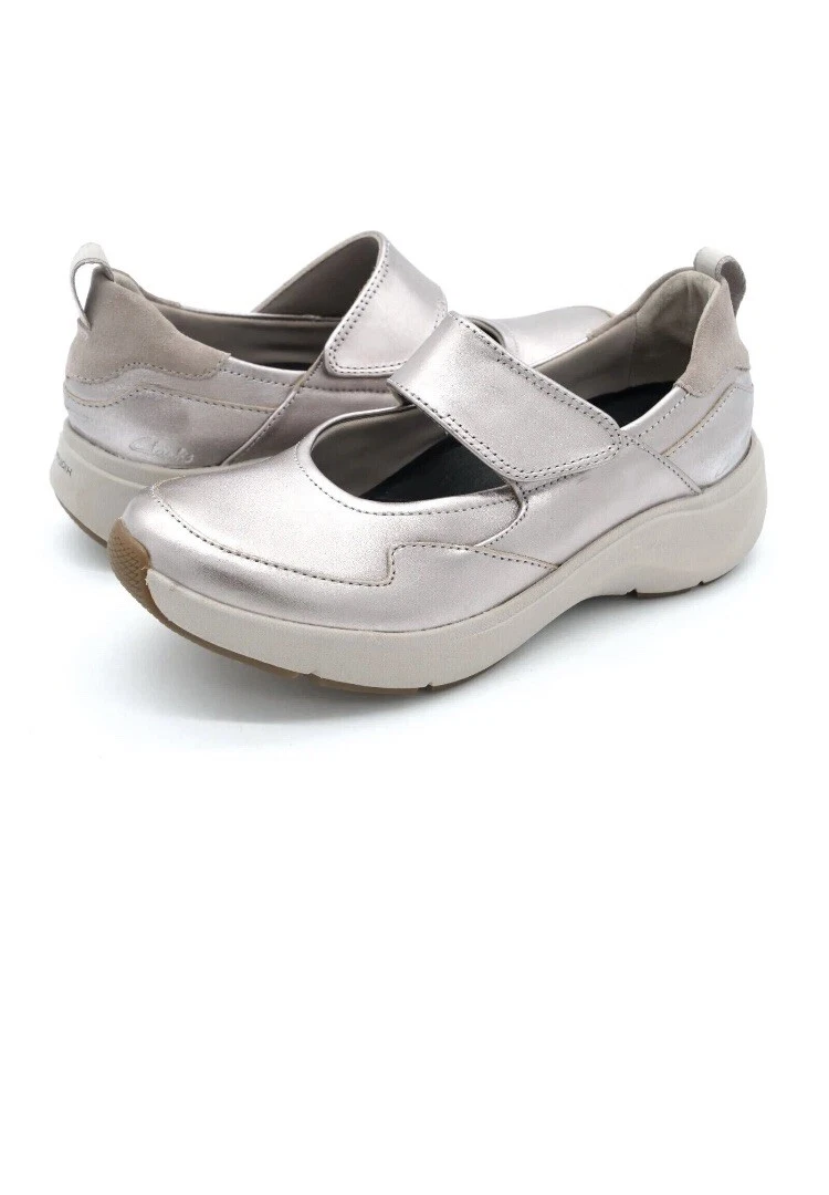 Scarpe sportive da donna Clarks WAVE2.0 GLIDE peltro combinato UK 6 D 39.5