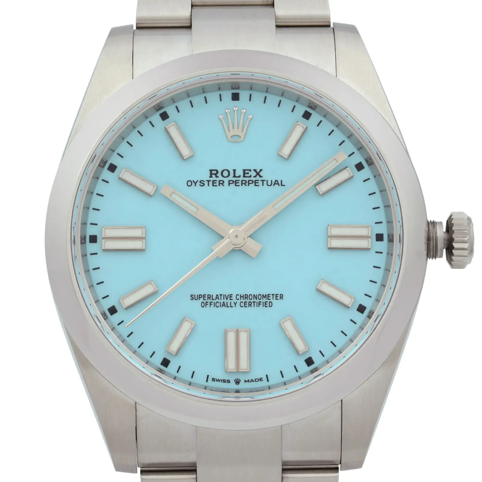 2020 Rolex 124300 OP 41 Tiffany Blue Custom Dial Luxury Watch