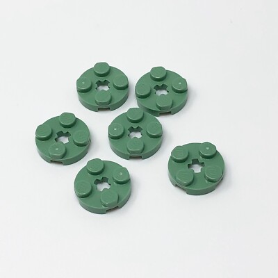 4032 LEGO Parts Plate Round 2x2 w/ Axle Hole X SAND GREEN (6