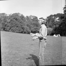 Vintage  Negative B&W Med Format San Francisco 1970s Man in the Park #183