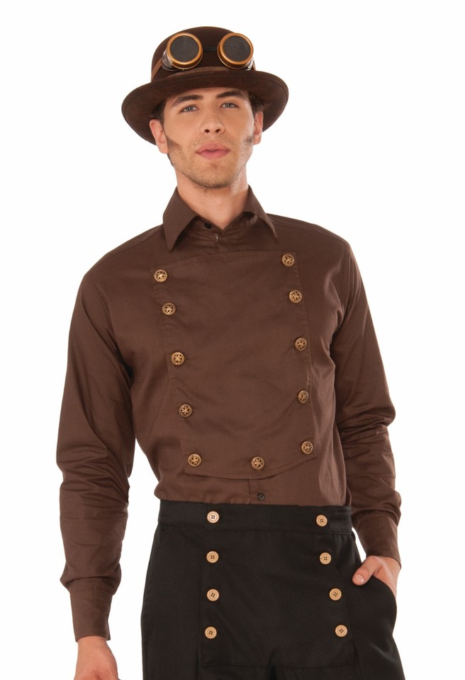 Steampunk Shirt Brown Adult Costume Male Upto Chest 42