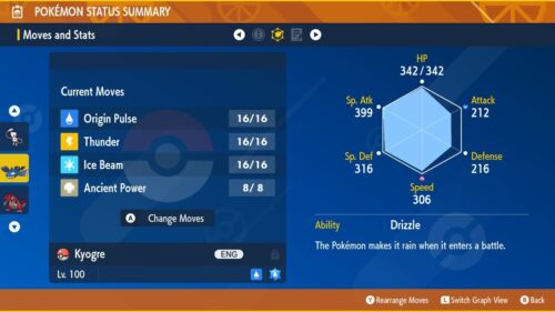 x3 GROUDON + KYOGRE + RAYQUAZA 6IV BRILLANTE POKEMON LISTO PARA LA BATALLA VIOLETA ESCARLATA - Imagen 3 de 4